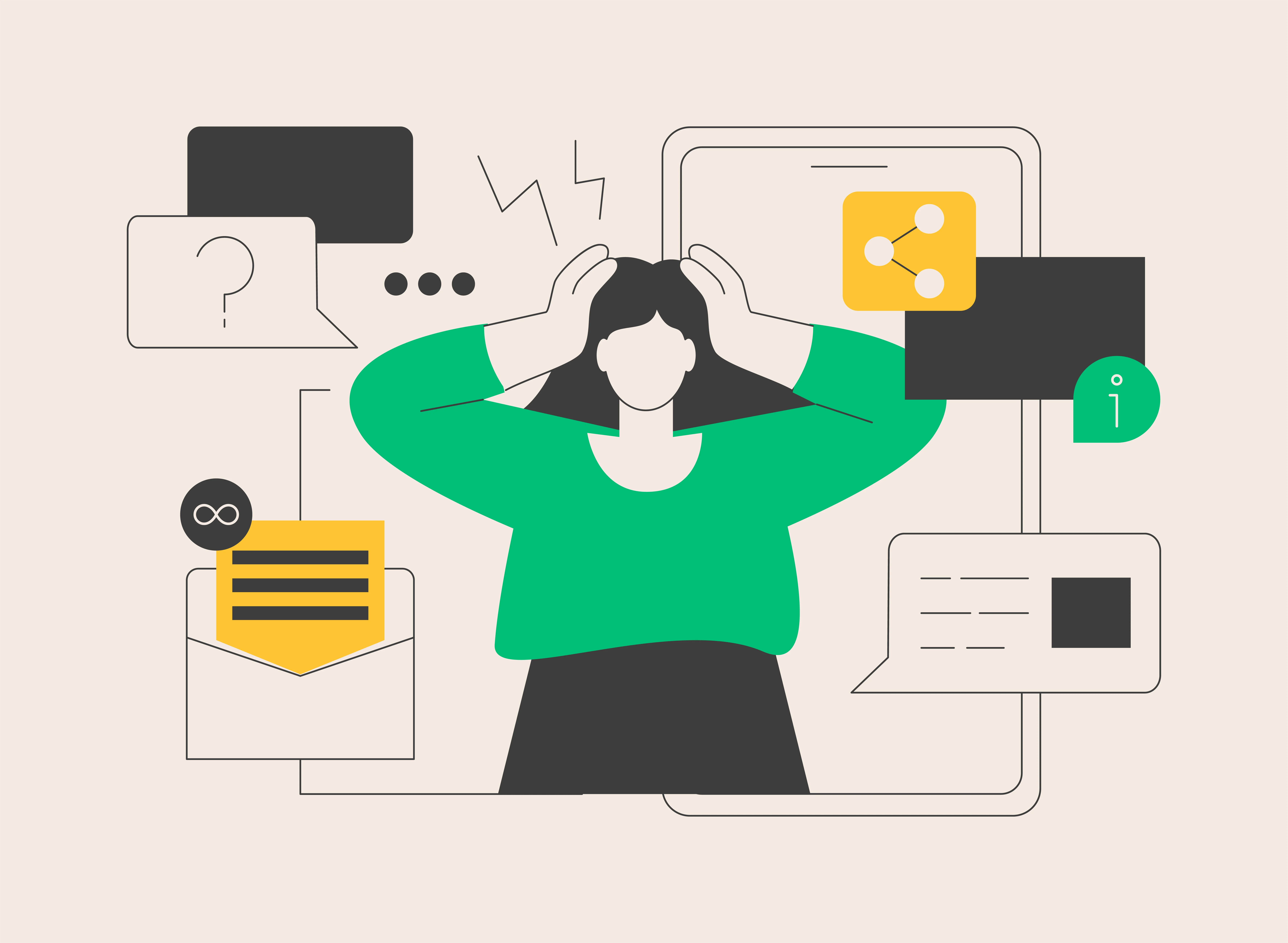 Ilustração representando o processo de trabalho com creators, destacando os principais erros que marcas cometem ao tentar gerenciar creators internamente sem estrutura adequada, processos definidos ou ferramentas especializadas